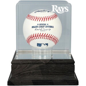 Tampa Bay Rays Charcoal Logo Baseball Display Case - UV Protected
