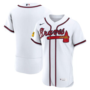 �y�����O�b�Y�zMLB �u���[�u�X �z�[�� ���j�t�H�[�� �i�I�[�Z���e�B�b�N�j Nike/�i�C�L �����Y �z���C�g (Authentic 2026 Jersey w/ Sponsor Patch - Team Front)