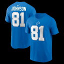 【公式グッズ】NFL ライオンズ カルビン・ジョンソン Tシャツ Nike/ナイキ メンズ ブルー (Men's NFL Nike Retired Pl…
