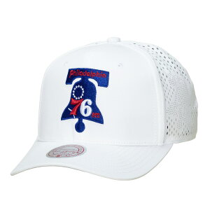 �y�����O�b�Y�zNBA 76ers �A�W���X�^�u���L���b�v Mitchell & Ness/�~�b�`�F�����l�X �����Y �z���C�g (26 NBA MNC Perfect Logo Lightweight Poly Pro Crown Snapback)