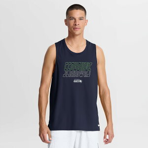 Men's Nike College Navy Seattle Seahawks Kickoff Miler Dri-FIT Tank? Top