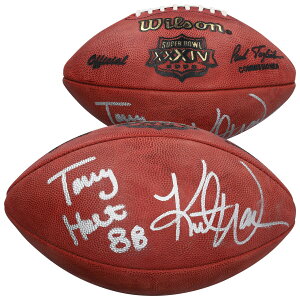 Kurt Warner & Torry Holt St. Louis Rams Autographed Wilson Duke Super Bowl XXXIV Football