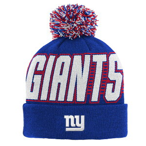 Youth Outerstuff Royal New York Giants Cuffed Knit Hat with Pom