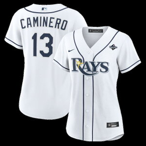 Women's Nike Junior Caminero White Tampa Bay Rays 2026 World Series Home Replica Jersey