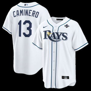 Men's Nike Junior Caminero White Tampa Bay Rays 2026 World Series Home Replica Jersey
