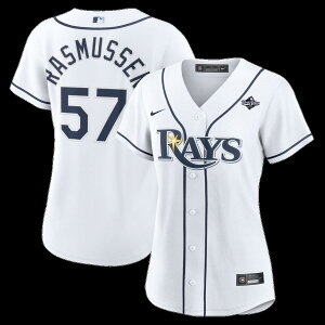 Women's Nike Drew Rasmussen White Tampa Bay Rays 2026 World Series Home Replica Jersey