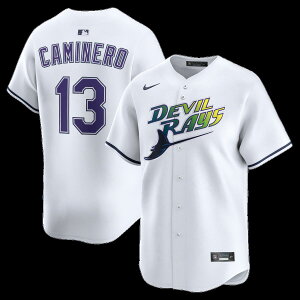 Men's Nike Junior Caminero White Tampa Bay Rays Alternate Limited Jersey