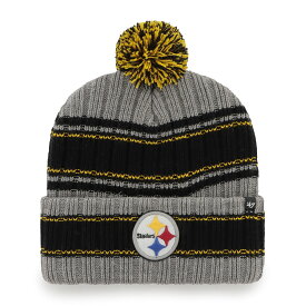 NFL スティーラーズ ニット帽 '47 メンズ グラファイト (NFL Rexford Cuff Pom Knit)