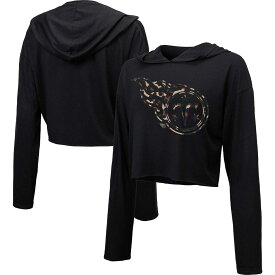 NFL タイタンズ プルオーバー パーカー Majestic（マジェスティック） レディース ブラック (22 Women's Leopard Cropped Hoodie)