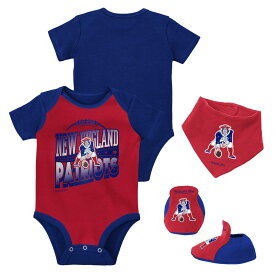 NFL ペイトリオッツ キッズウェアセット Mitchell & Ness（ミッチェル＆ネス） ベビー レッド (23 Newborn Throwback Big Score Creeper Bib and Bootie Set)