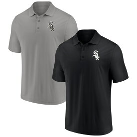 【公式グッズ】MLB ホワイトソックス ポロシャツ Fanatics（ファナティクス） メンズ ブラック (Men's FB LC Primary Logo SS Polo Combo Pack)