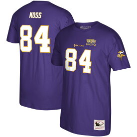 NFL バイキングス ランディ・モス Tシャツ Mitchell & Ness（ミッチェル＆ネス） メンズ パープル (Men's Retired Player N&N SST)