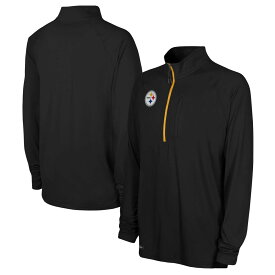 NFL スティーラーズ プルオーバー Outerstuff（アウタースタッフ） メンズ ブラック (NFL 23 1/4"" ZIP MOCK NECK PULLOVER)