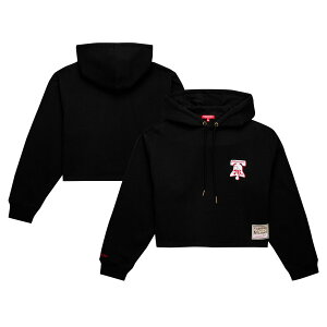 yObYzNBA 76ers vI[o[ p[J[ Mitchell & Ness/~b`FlX fB[X ubN (NBA MNC Women's HWC Vintage Logo Cropped PO Hoodie)
