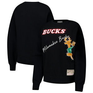 yObYzNBA obNX g[i[ Mitchell & Ness/~b`FlX fB[X ubN (NBA FA24 Women's MNC HWC Home Team Crewneck Sweatshirt)