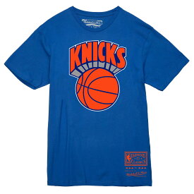 【公式グッズ】NBA ニックス Tシャツ Mitchell & Ness/ミッチェル＆ネス メンズ ブルー (Mens MNC NBA Hardwood Classics Vintage Logo SS Tee)
