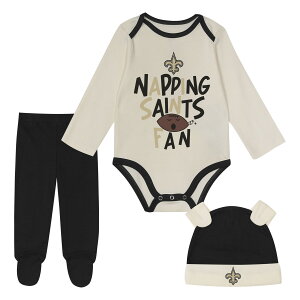 �y�����O�b�Y�zNFL �Z�C���c �L�b�Y�E�F�A�Z�b�g Outerstuff �x�r�[�p �u���b�N (NFL Newborn Little Champ 3pc Creeper, Pant & Hat set)