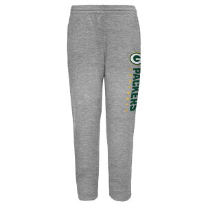【公式グッズ】NFL パッカーズ ルームパンツ Outerstuff キッズサイズ グレイ (NFL Youth Run Hard open bottom Sweatpants with pockets)