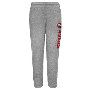 【公式グッズ】NFL 49ers ルームパンツ Outerstuff キッズサイズ グレイ (NFL Youth Run Hard open bottom Sweatpants with pockets)