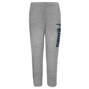 【公式グッズ】NFL シーホークス ルームパンツ Outerstuff キッズサイズ グレイ (NFL Youth Run Hard open bottom Sweatpants with pockets)