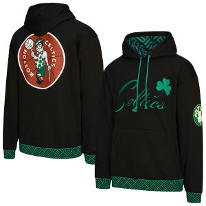 �y�����O�b�Y�zNBA �Z���e�B�b�N�X �p�[�J�[ Mitchell & Ness/�~�b�`�F�����l�X �����Y �u���b�N (FA25 Mens MNC HWC Playmaker Collection Vintage Heavyweight PO Hoodie)