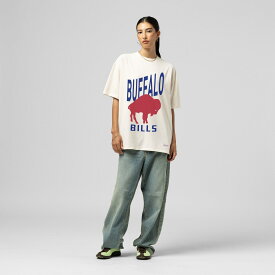 【公式グッズ】NFL ビルズ Tシャツ Mitchell & Ness/ミッチェル＆ネス レディース クリーム (NFL Womens MNC Logo Rise Boyfriend SST - R)