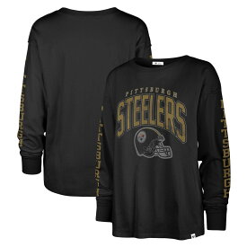 NFL スティーラーズ 長袖 Tシャツ '47 レディース ブラック (23 Women's Tom Cat SOA Light Weight LS Tee)