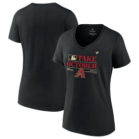 MLB ダイヤモンドバックス Tシャツ Fanatics（ファナティクス） レディース ブラック (Post Season Participant LR Women SS Vneck)