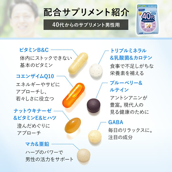 楽天市場】40代からのサプリメント 男性用＜栄養機能食品  