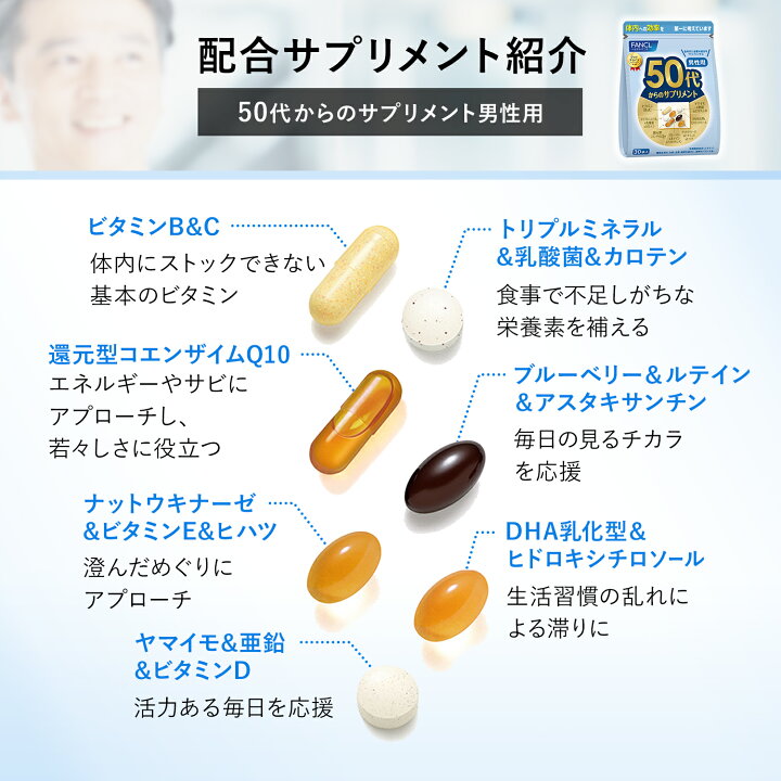 楽天市場】50代からのサプリメント 男性用＜栄養機能食品 