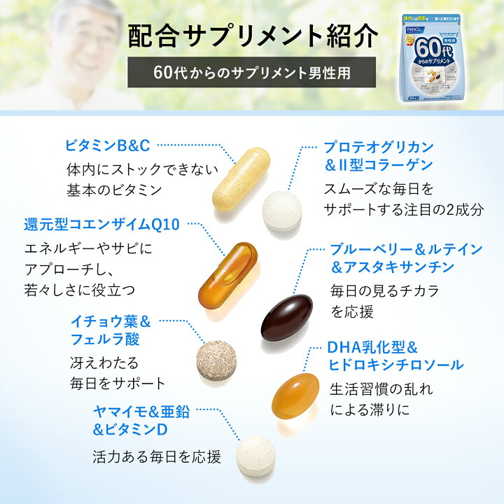 楽天市場】60代からのサプリメント 男性用＜栄養機能食品 