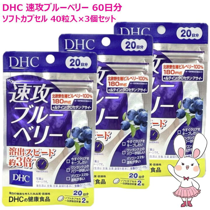 楽天市場】【賞味期限2028年6月・3個セット】DHC 速攻ブルーベリー 60 
