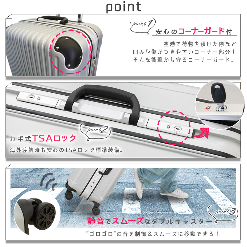 楽天市場】【69%OFF】スーツケース Mサイズ フレームタイプ 軽量