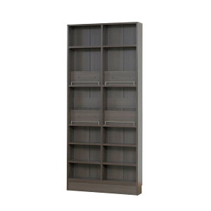 本棚 薄型 幅81 奥行き16.5 1cmピッチ 可動棚 飾り棚 付き 大容量 ディスプレイラック コミックラック マンガ 文庫本 収納棚 雑誌 絵本