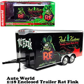 ダイキャストメタル Auto World 1:18 Rat Fink Four Wheel Enclosed Trailer 【ラットフィンク】ミニカー トレーラー アメトイ アメリカン 雑貨 インテリア 置物 送料無料