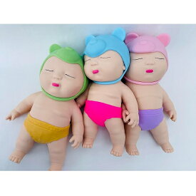アグリーベイビーズ　ビッグ　3色　オリジナルカラー スクイーズ おもちゃ 不気味 赤ちゃん きもかわ 人形 着せ替え むぎゅむぎゅ ふわふわ ストレス 解消 グッズ 子ども 送料無料