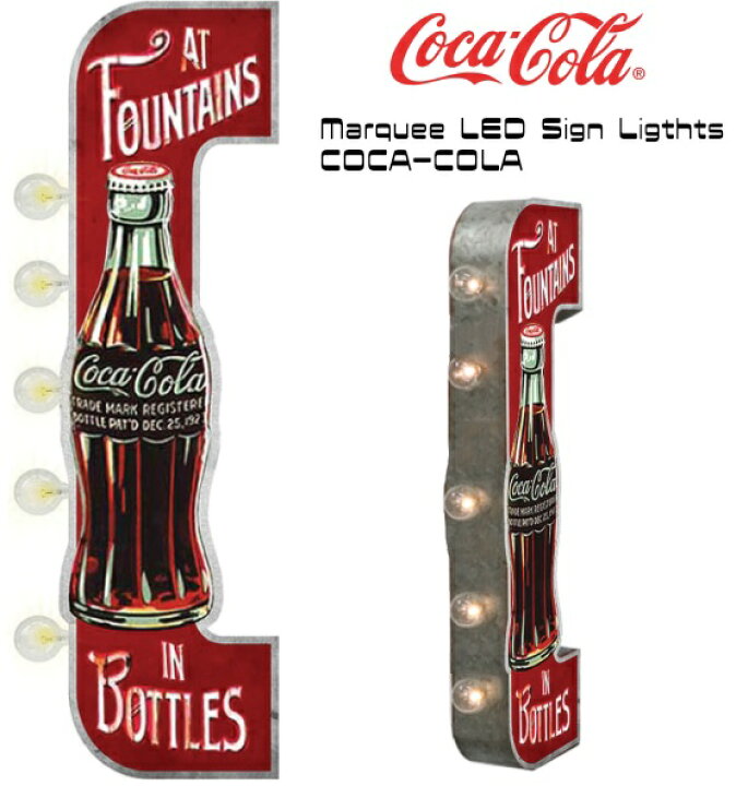 楽天市場】63cm！ コカコーラ 電飾看板 マーキーLEDサインライト COCA  