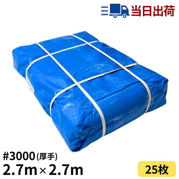 楽天市場】ブルーシート 2.7m×2.7m ＃3000 厚手 【セットでお得】 : 建 