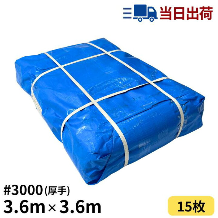 楽天市場】ブルーシート 3.6m×3.6m ＃3000 厚手 【セットでお得】 : 建 