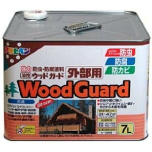 アサヒペン 油性ウッドガード外部用 7L ダークオーク 木部用 屋外用 ツヤ消し 防カビ 防虫 防腐