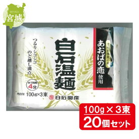 【まとめ買い】あおばの恋 使用 白石温麺 100g×3 20入 うーめん 短い 麺 宮城 箱買い ストック 備蓄 防災 しろいしうーめん 白石興産