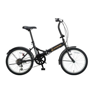 【お客様組立品】キャプテンスタッグ CAPTAIN STAG 折りたたみ 自転車 リアーノ FDB206 マットブラック YG-1454 外装6段 ブラック 黒