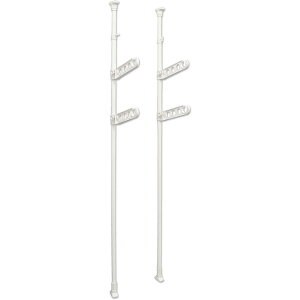 平安伸銅 突っ張り室内物干し竿受け 2段 ホワイト 耐荷重10kgx2 高さ175〜275cm TMH-62