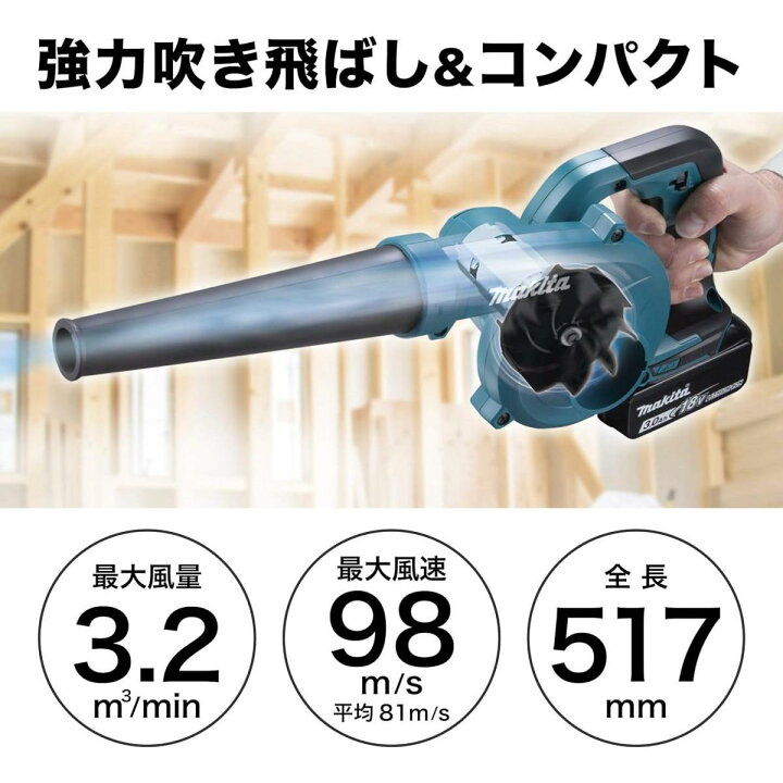 楽天市場】マキタ Makita 充電式ブロワ 18V3Ah バッテリ・充電器付 