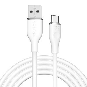 VOLTME �{���g�~�[ �[�d�P�[�u�� QC3.0�Ή� USB-A��USB-C 60W 1.8m �z���C�g AtoC �����[�d �V���R�� USB �P�[�u�� C2125