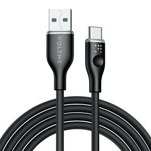 VOLTME �{���g�~�[ �[�d�P�[�u�� QC3.0�Ή� USB-A��USB-C 60W 1.8m �u���b�N AtoC �����[�d �V���R�� USB �P�[�u�� C2126