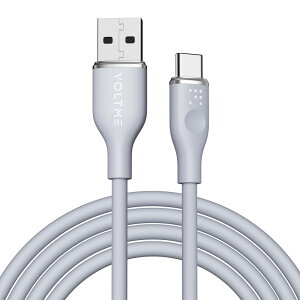 VOLTME �{���g�~�[ �[�d�P�[�u�� QC3.0�Ή� USB-A��USB-C 60W 1.8m �O���[ AtoC �����[�d �V���R�� USB �P�[�u�� C2129