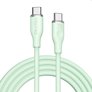 VOLTME �{���g�~�[ �[�d�P�[�u�� USB-C&C 3A�E60W 1.8W �O���[�� �f�[�^�]��/�[�d �V���R���P�[�u�� CtoC PD�Ή� C2138
