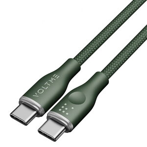 VOLTME �{���g�~�[ �[�d�P�[�u�� PD�Ή� ���ϋv�҂ݍ��� �i�C�����P�[�u�� USB-C��USB-C 1m 3A�E60W �O���[�� C2160 CtoC