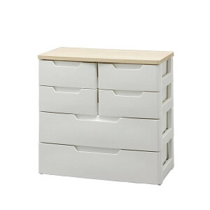 アイリスオーヤマ チェスト ラクラク引出し 木天板 4段 (2段+小引き出し2段) 幅72×奥行40.5×高さ77.5cm ホワイト MU-7224